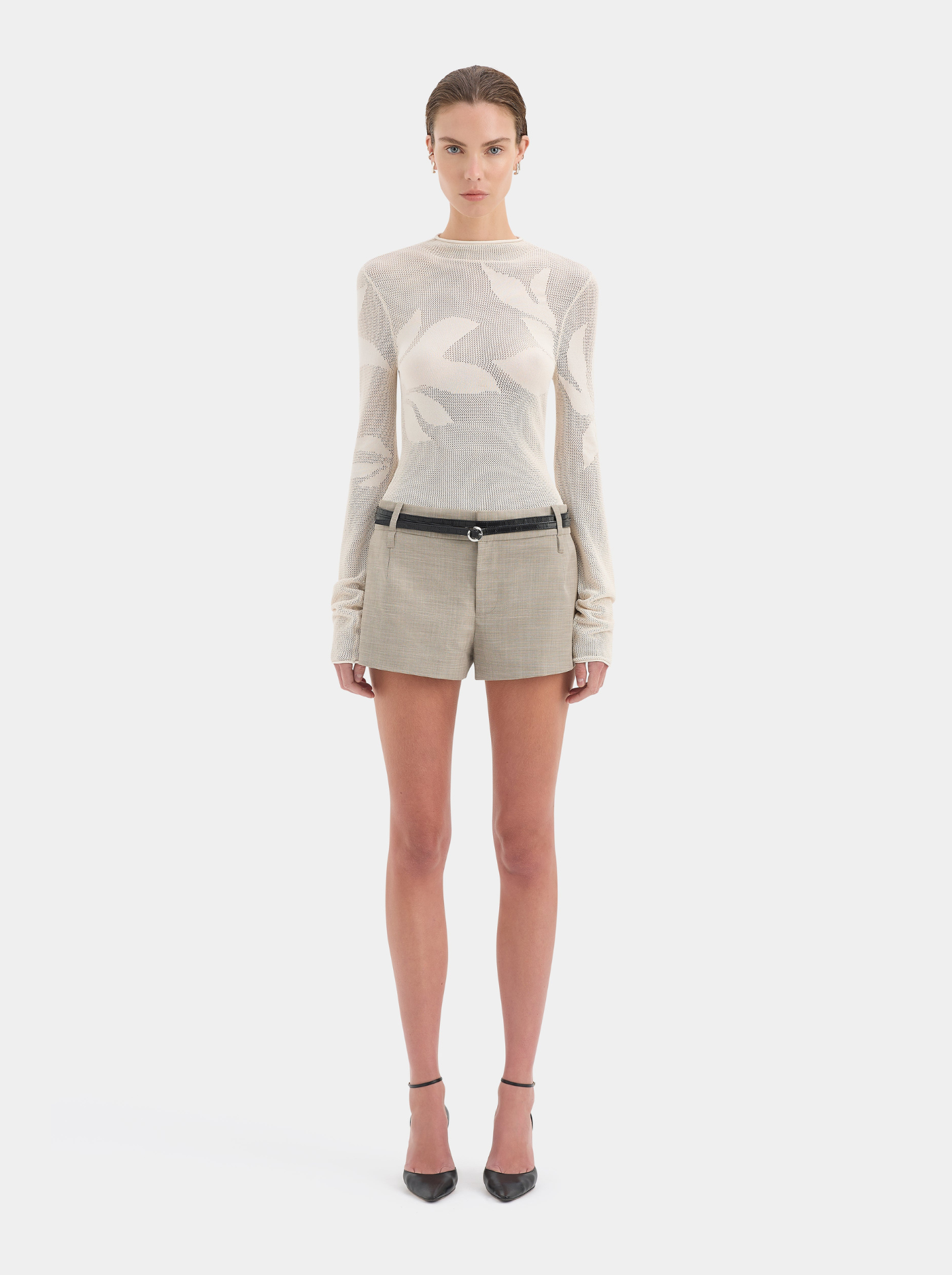 Short Sastre Talle Bajo Mujer Bolsillos Laterales