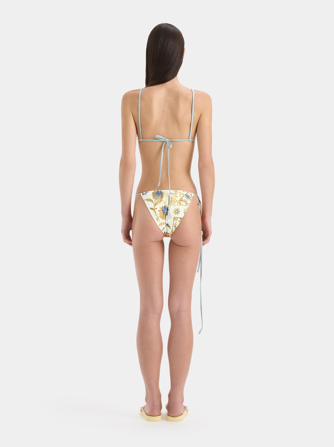 Top de Bikini Triangular Ajustable Mujer Lazos en la Espalda