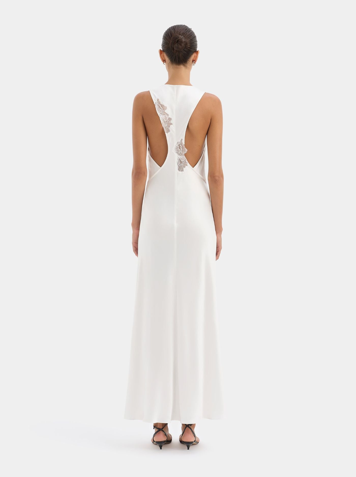 Vestido Largo de Satén Mujer Espalda Racerback