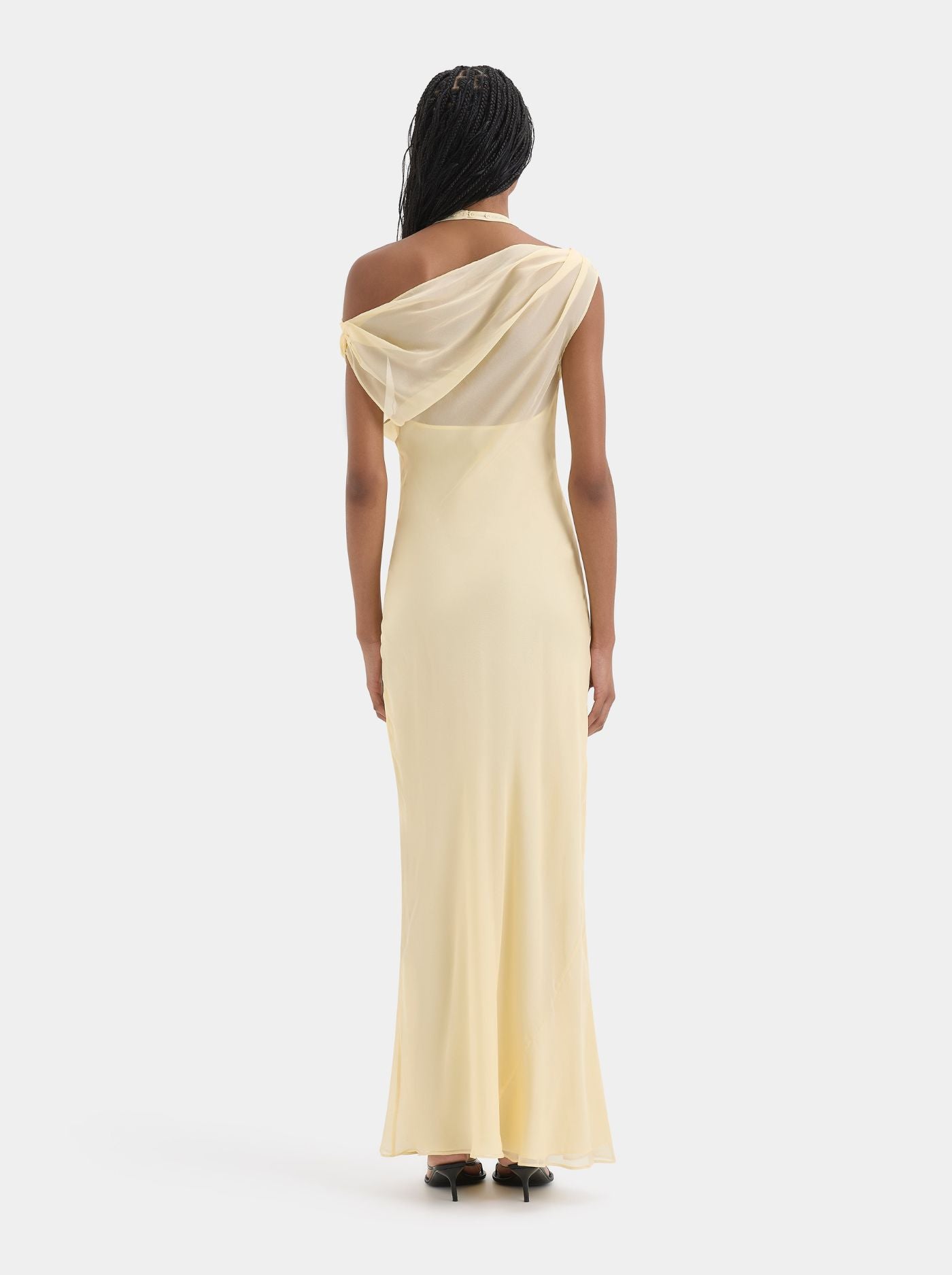 Vestido Largo Off-Shoulder Mujer Abertura Lateral