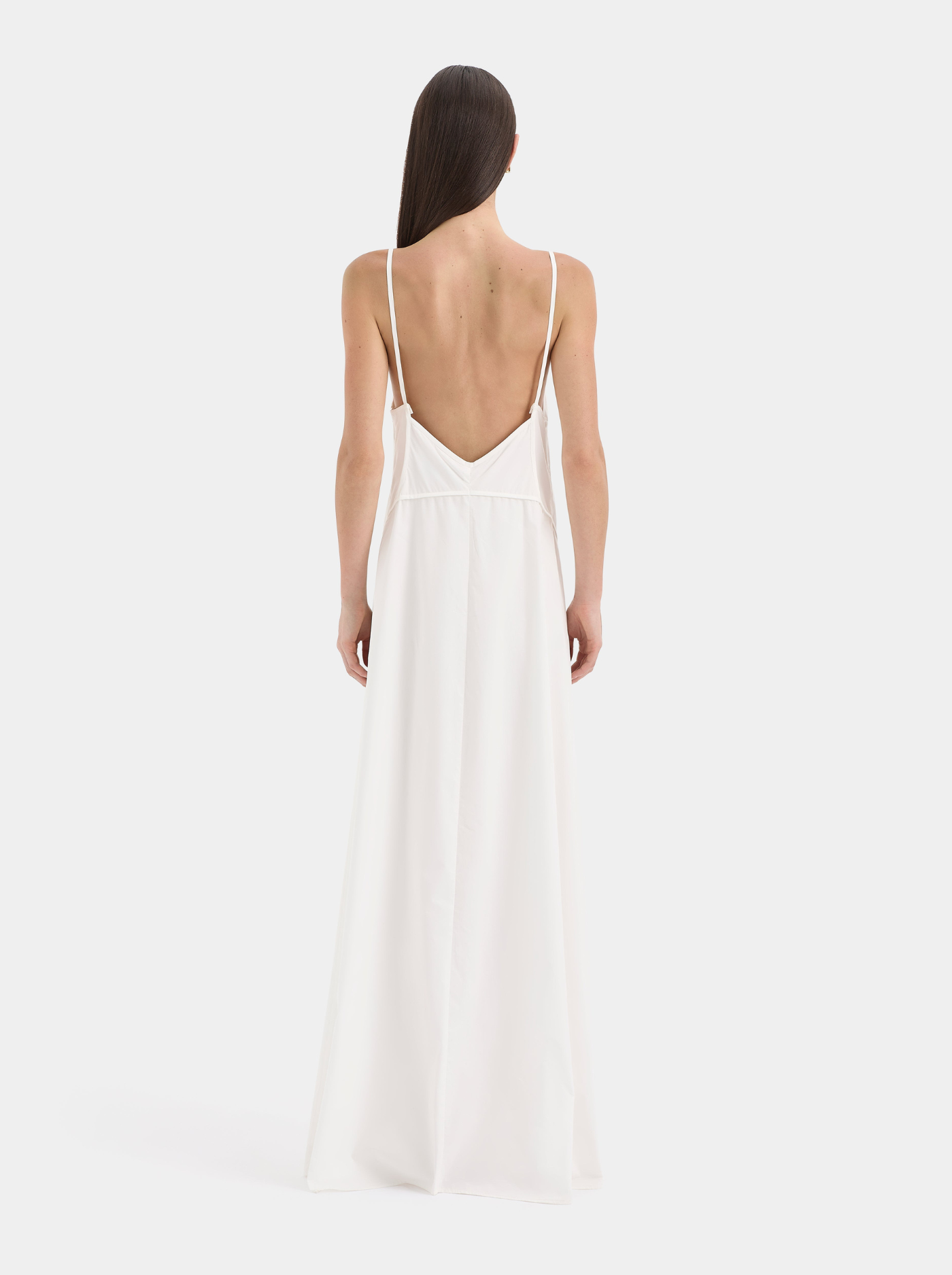 Vestido Maxi Bordado Mujer Escote V Profundo