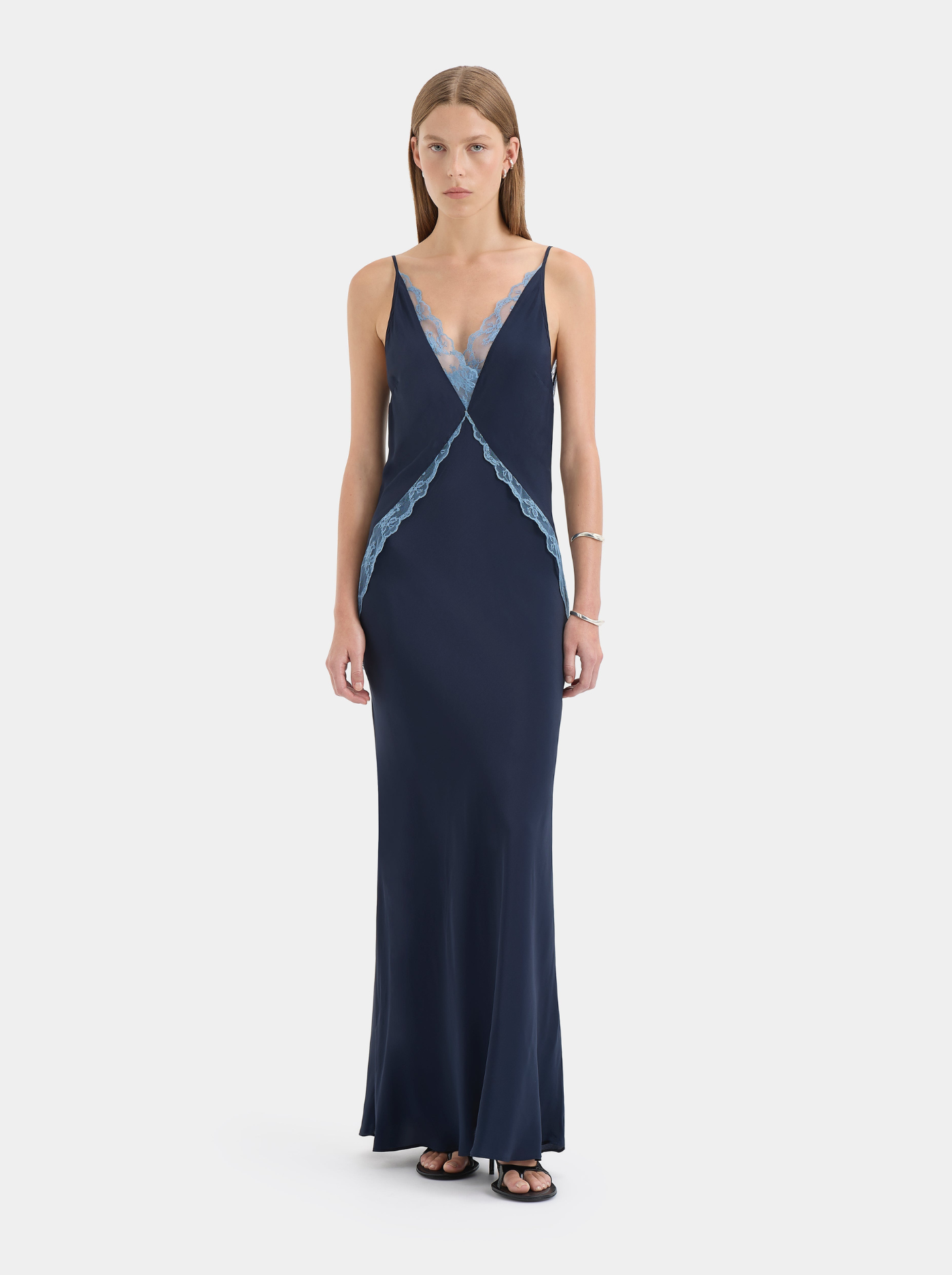Vestido Largo de Encaje Mujer Espalda Abierta