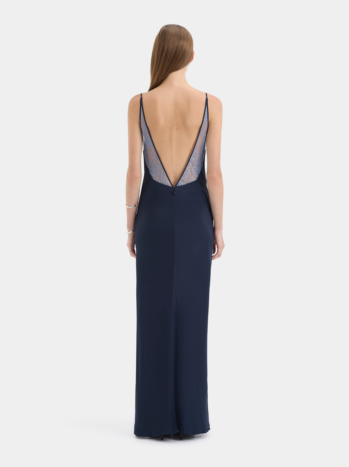 Vestido Largo de Encaje Mujer Espalda Abierta