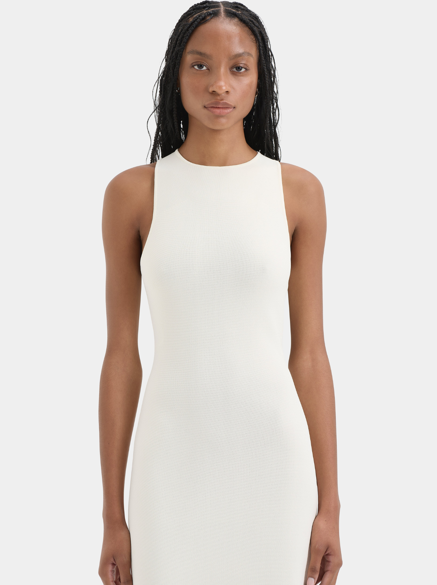 Vestido Midi Espalda Cruzada Mujer Detalle de Cuentas