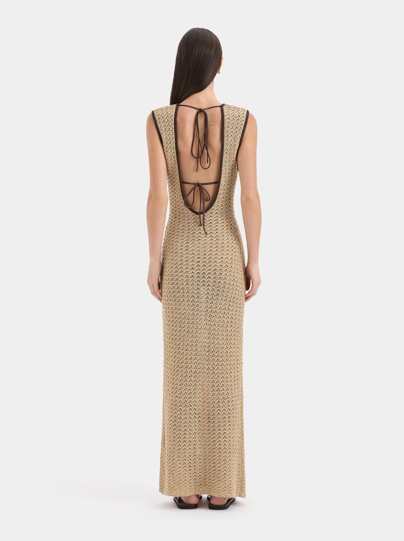 Vestido Largo Lencero Satinado Mujer Espalda Baja