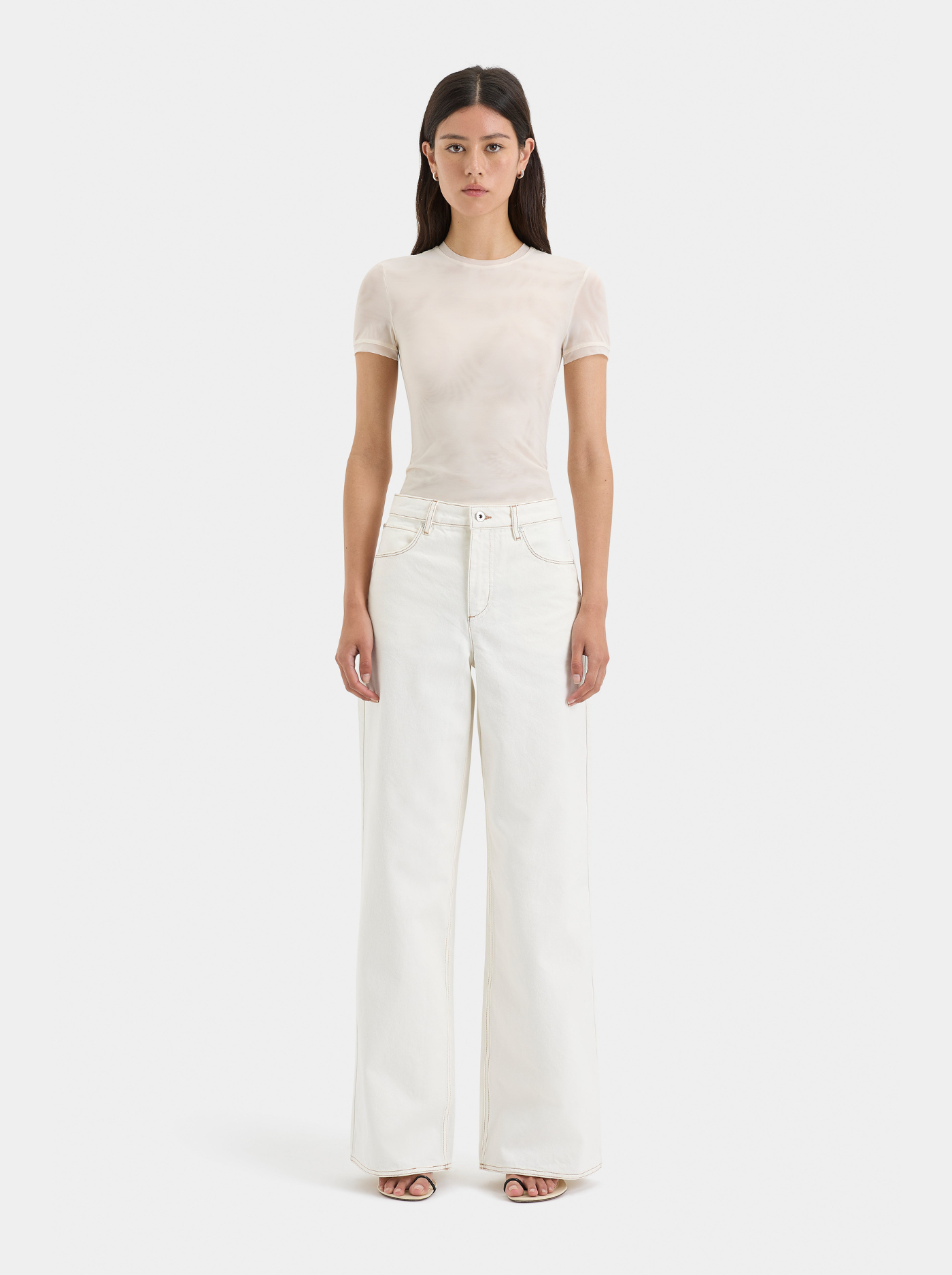 Pantalón Vaquero Ancho Mujer Talle Bajo Denim Rígido
