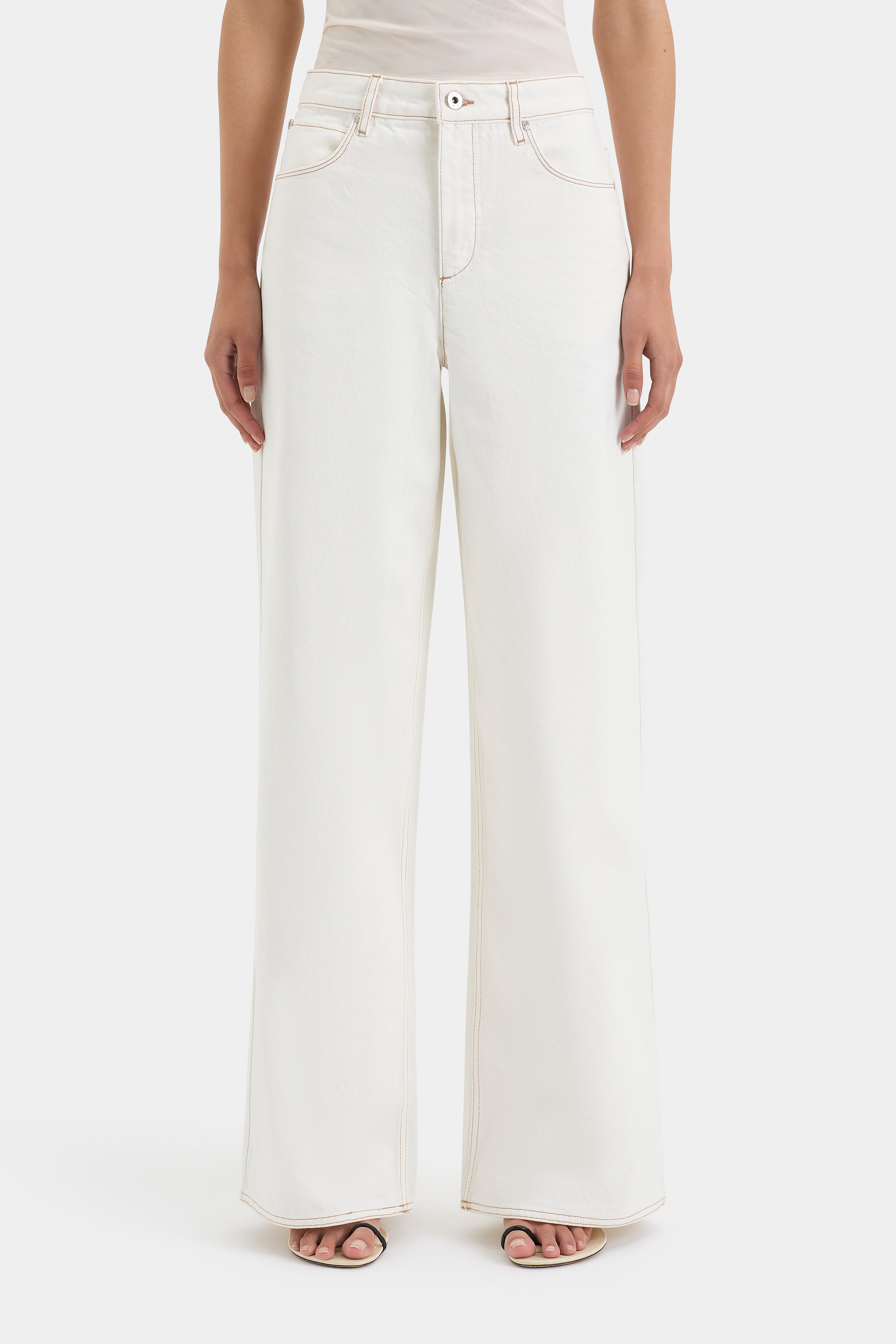 Pantalón Vaquero Ancho Mujer Talle Bajo Denim Rígido
