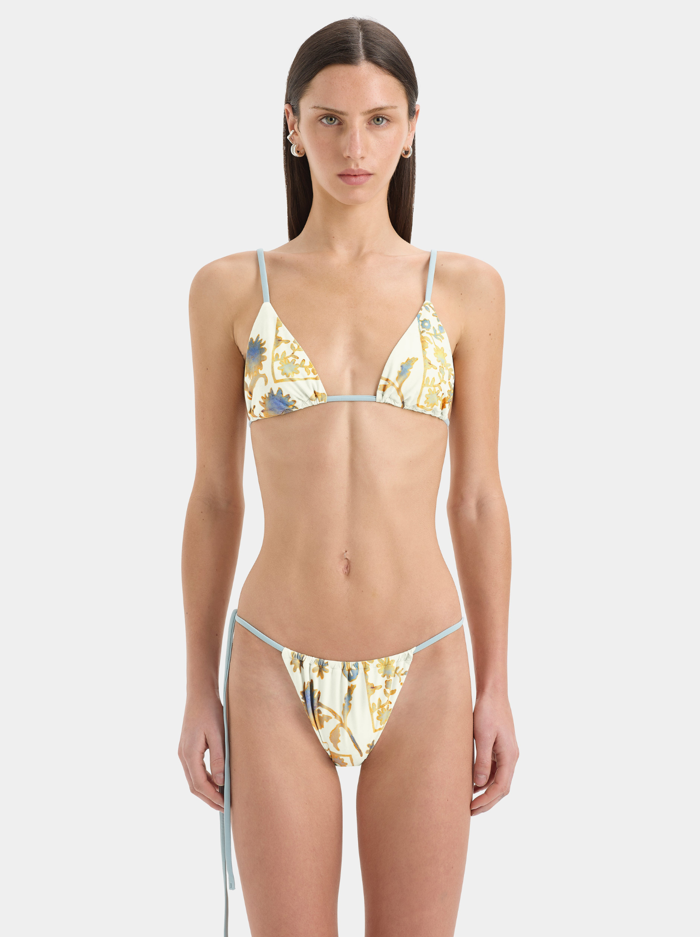 Top de Bikini Triangular Ajustable Mujer Lazos en la Espalda