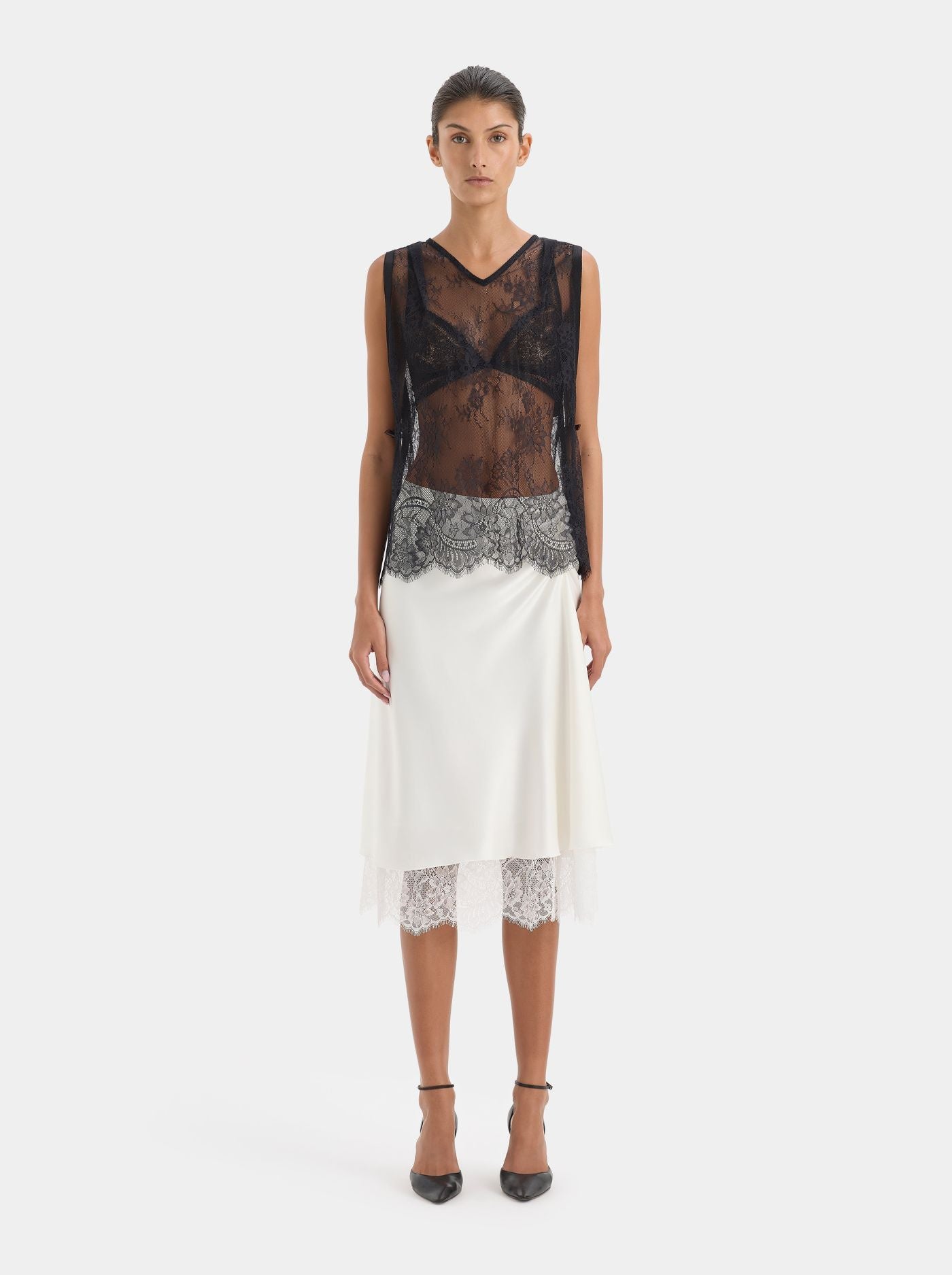 Falda Midi Encaje Ingrid